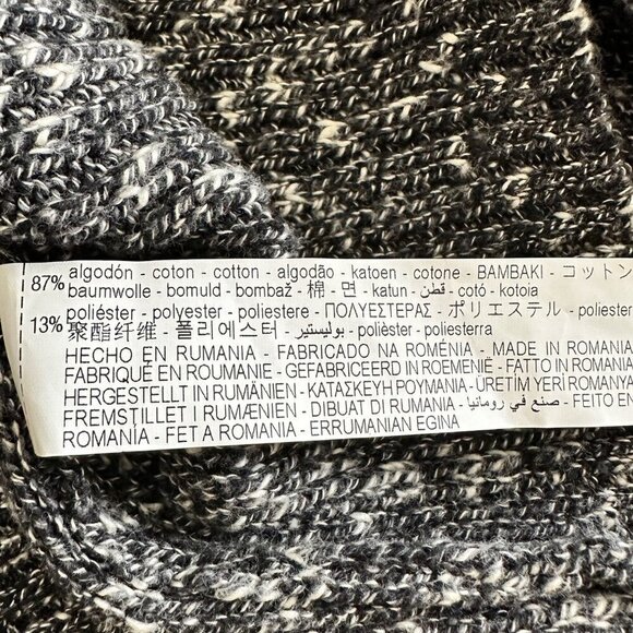 New ZARA Womens Crew Neck Regular Fit Heavy Knitted Pullover Sweater Medium Gray - Picture 5 of 9